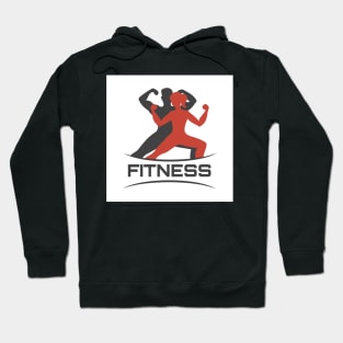 Fitness Logo with Posing bodybuilders Hoodie